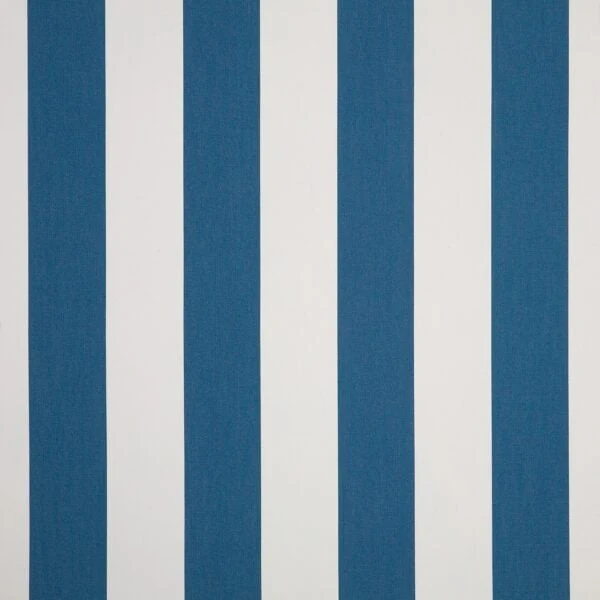 vibrant blue striped upholstery fabric swatch for room and texture comparison
